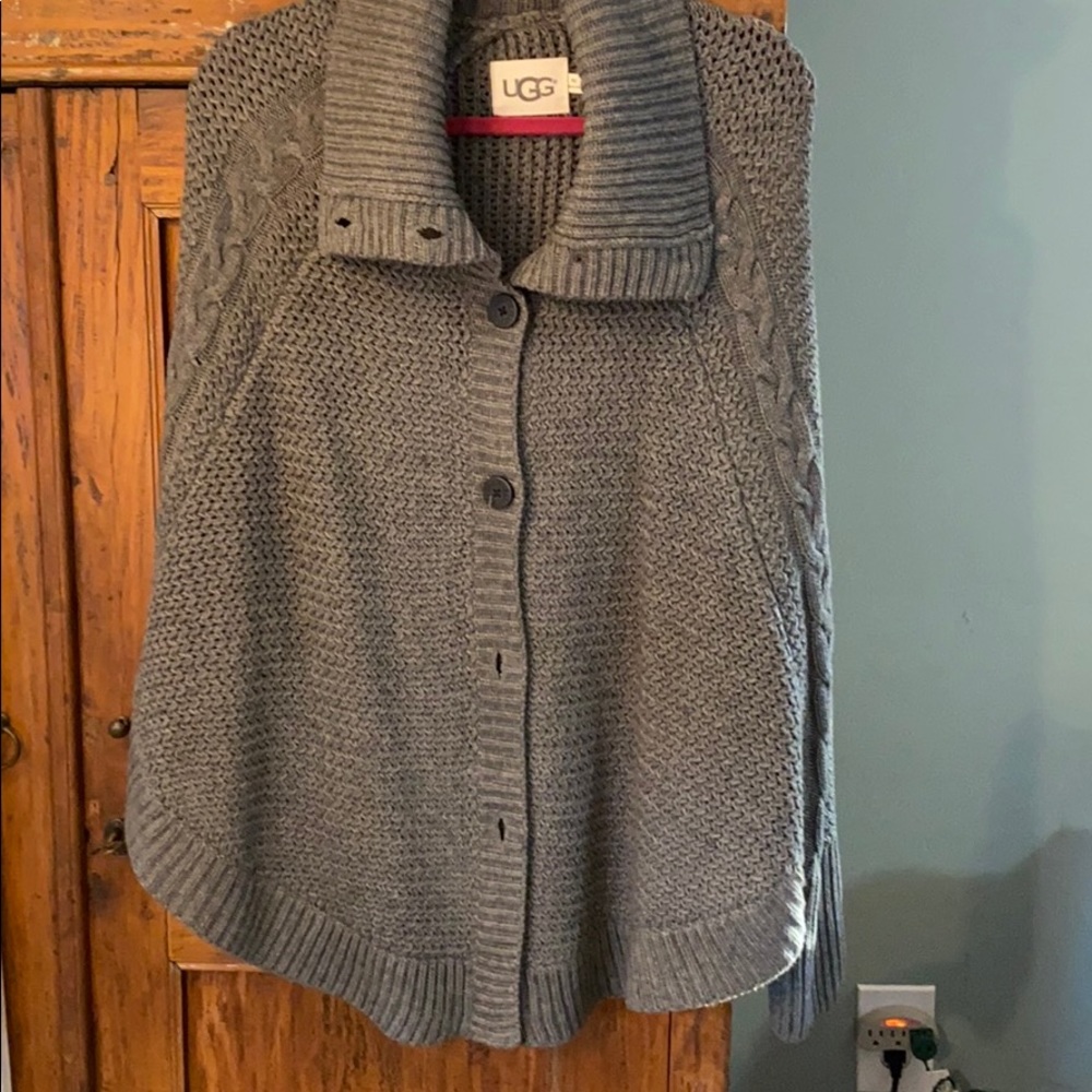 Ugg grey button down wool blend sweater Sz M/L